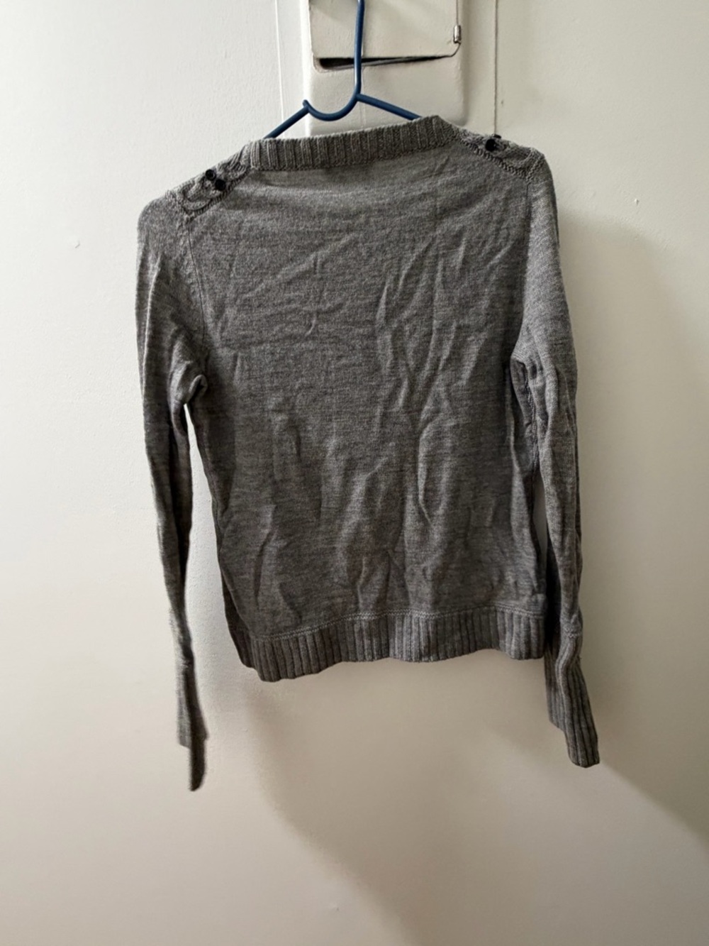 Rena Lange Gray Embellished Wool Sweater Size S - Picture 4 of 5